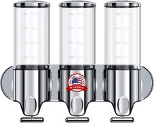 Dispensador De Jabon Triple Para Pared acondicionador y gel de ducha champ  NEW