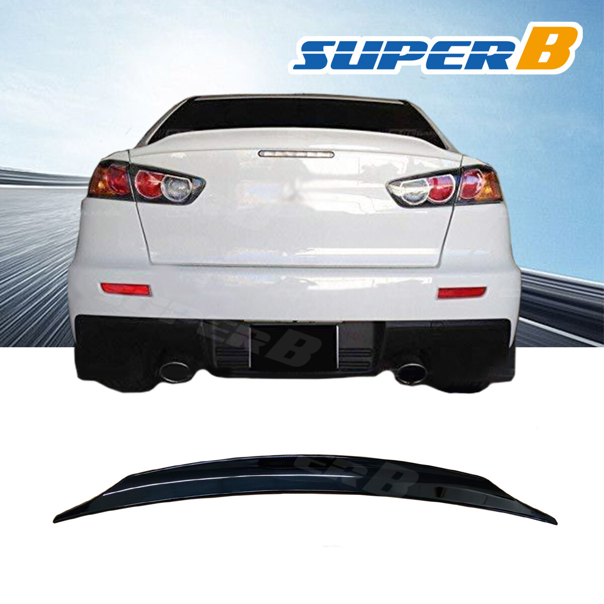 Gloss Black Duckbill RS Rear Trunk Spoiler Wing Fit 2008-2017 Mitsubishi Lancer