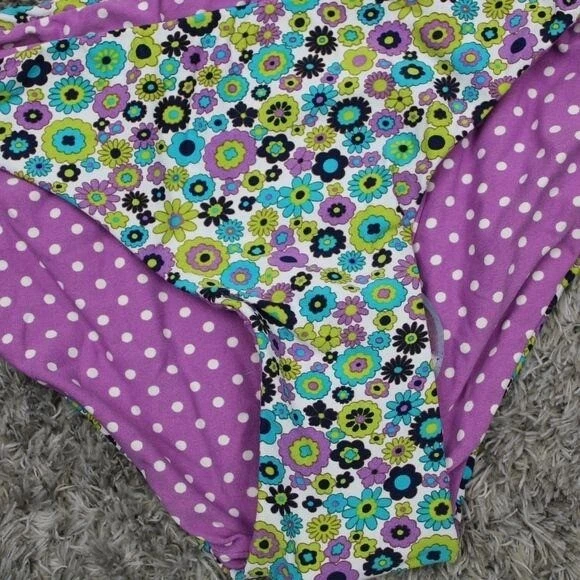 Fondo de natación reversible con lunares y flores Coco Rave talla pequeña  Foto 3 de 4