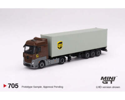【MINI GT】MercedesBenz actros 40ftコンテナ MINI GT 1/64 - MERCEDES-BENZ Actros + 40 Ft Container UPS