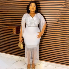 Formal Women Bodycon Long Dress Plus Size African Cocktail Party Gown Wedding