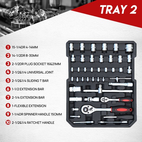 1180PCS Household Repair Hand Tool Set Portable Hand Tool Box Trolly Case - Picture 5 of 15