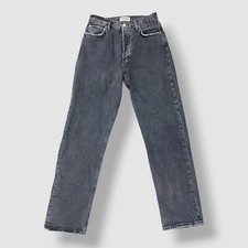 Agolde Women's Black 90s High-Rise Straight Pinched-Waist Jeans Pants Size 26