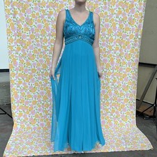 Sue Wong NOCTURNE Teal Maxi Formal Prom Dress