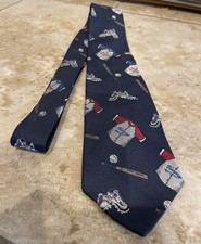 VTG 90s Tommy Hilfiger Baseball Tie 100% Italian Silk Made In USA
