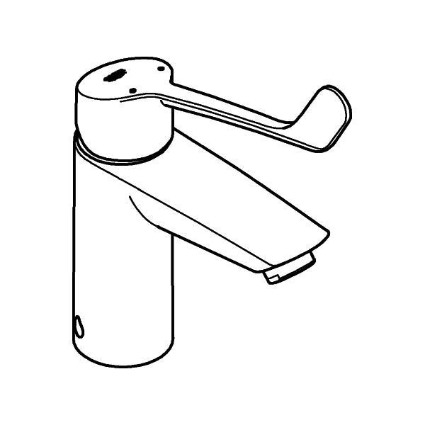 Grohe Eh-Wt-Batterie Eurosmart 23984_3 S-Size VerbrüHschutz Langer Hebel Chrom-image