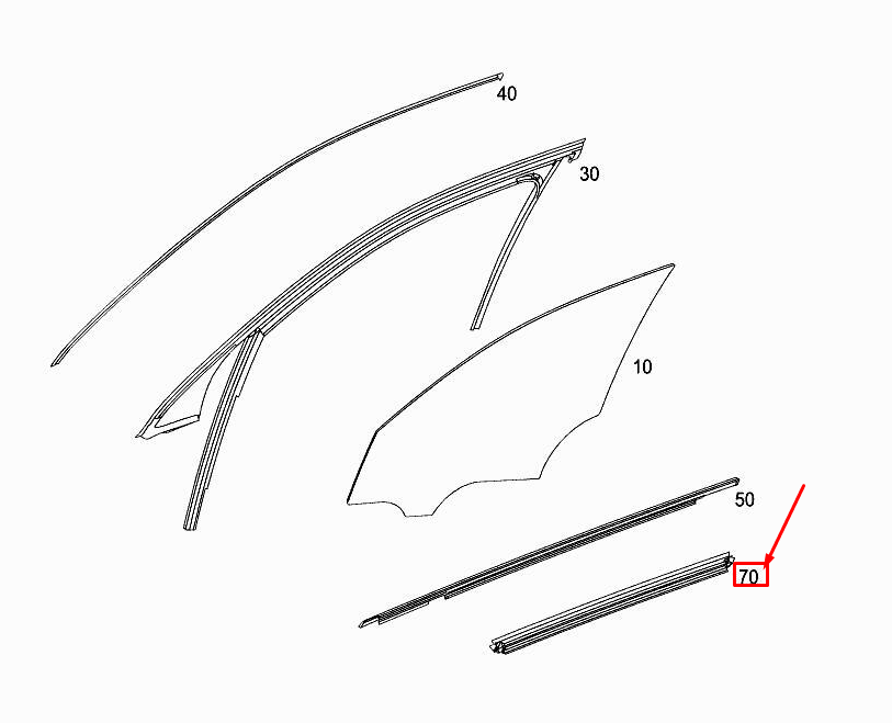 MERCEDES-BENZ GLC X253 Türfensterleiste vorne links A2537250165