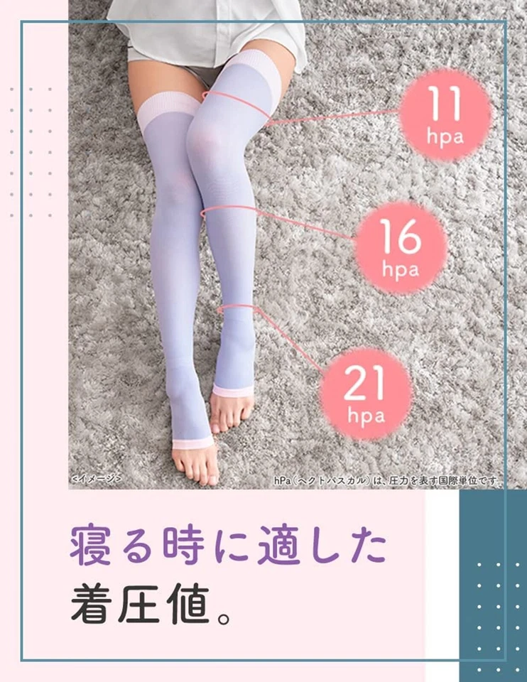 Dr.Scholl Medi QttO Kompressionsstrümpfe beim Schlafen Lang Gr.L Lavendel - Bild 4 von 4