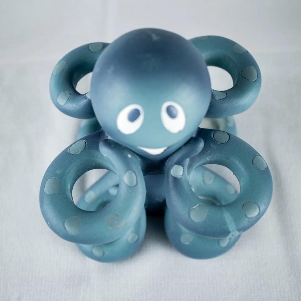 Soporte para cepillo de dientes artesanal de cerámica de arcilla azul vintage 4,25" L x 3,5" W Foto 3 de 4