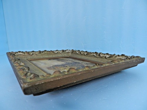 VINTAGE ORIGINAL ART SIGNED "BROWN" LANDSCAPE PAINTING Ornamental Frame - Picture 10 of 11