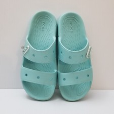 CROCS Classic Slide Sandal Men 7 Women 9 Blue Green Double Strap Slip On 206761
