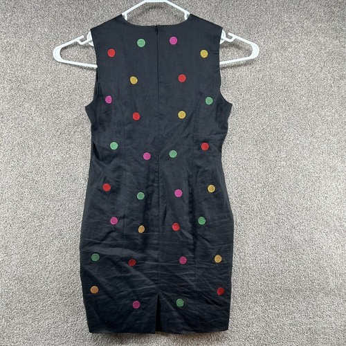 Tracy M. Damen Kleid Gr. 10 Schwarz Mehrfarbig Gepunktet Reißverschluss Ärmellos - Bild 4 von 9