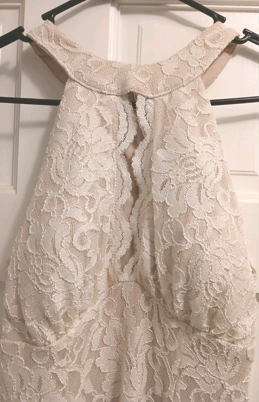 Noraya Lace Overlay Maxi Dress White