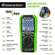 Commercial Electric 600-Volt True RMS Auto-ranging Digital Multimeter 1012060354