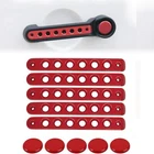 Red Side Door Handle & Push Button Knobs Cover Trim For Jeep Wrangler JK 07-18