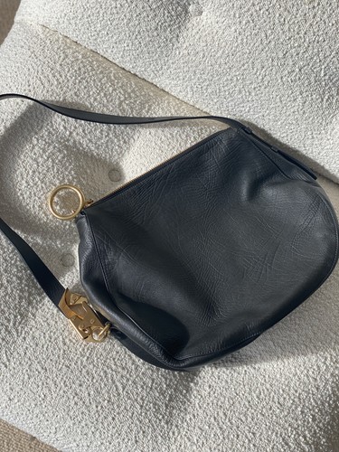 BURBERRY by Daniel Lee Knight Medium Shoulder Bag Black/Gold Grained Leather NEW - Picture 2 of 9