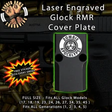Zombie Apocalypse - Laser Engraved RMR Cover Plate for Glock 19 17 23
