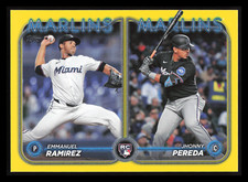 2024 Topps Update Rookie Combos US185 Yellow - Miami Marlins