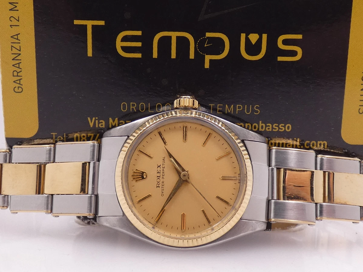 ROLEX OYSTER PERPETUAL MID SIZE 6548 STEEL 18 KT GOLD YEAR 1958 WATCH