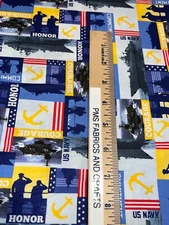United States Military Navy 100% med cotton fabric by the yard #13 US Navy