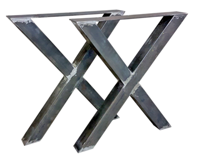 2 Pieds De Table En Acier En Forme De X - Taormina Design - Style Industriel, Cuisine