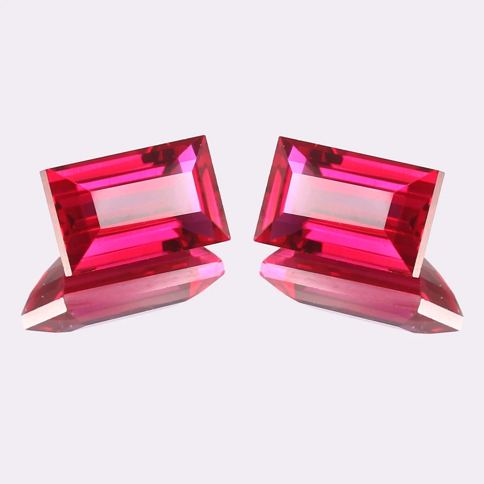 20x16 MM - AAA Natural Flawless Mozambique Ruby Loose Baguette Gemstone Cut Pair - Image 3 of 4