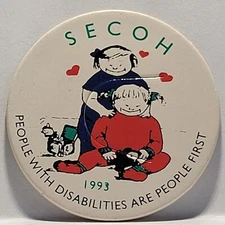 Vintage Pog * SECOH People With Disabilities Are People First * Bin51
