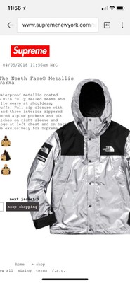 north face supreme silver
