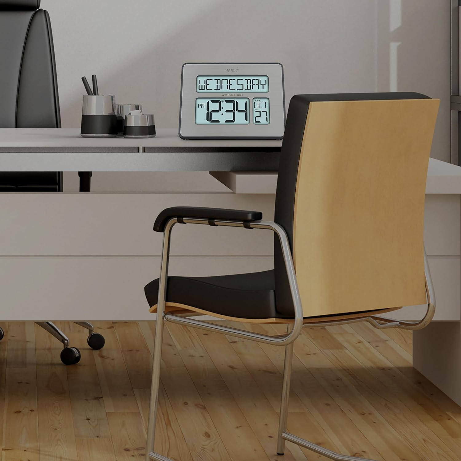 Extra Large Atomic Full Calendar Clock with Backlight and Big Digits