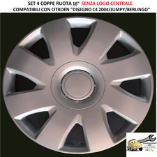 Per CITROEN "Disegno BERLINGO" Set 4 Copricerchi 16" Universali SENZA LOGO