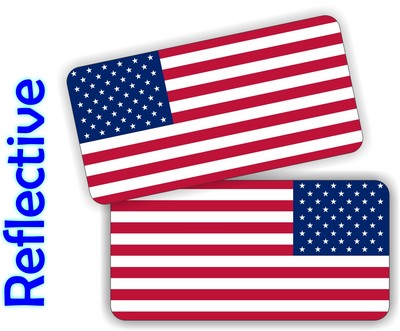 REFLECTIVE American Flag Hard Hat Stickers | Motorcycle Helmet Decals Flags USA