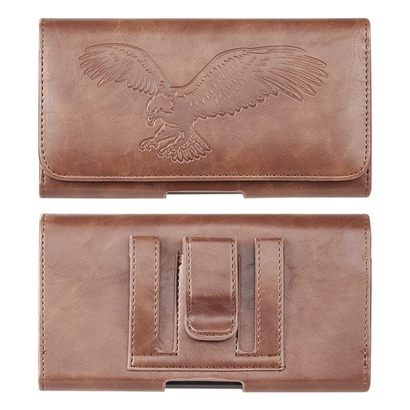 Funda para teléfono con clip para cinturón de cuero horizontal águila marrón LG G4 Foto 2 de 4