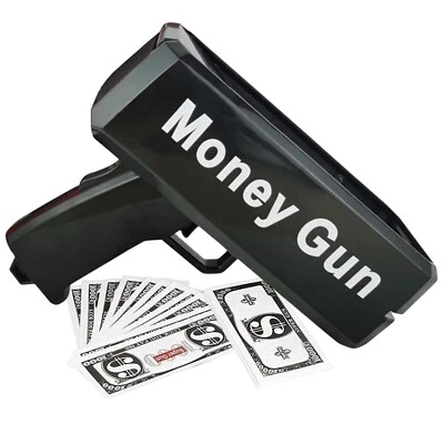 Money Gun Shooter, Fake US Dollar Bill, Prop Gun, Money Rain, Handheld Cash Gun