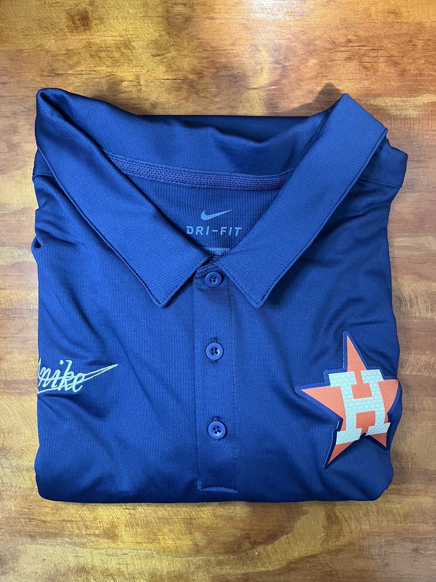 Nike Houston Astros MLB Rewind Cooperstown Dri-Fit Navy Polo Mens