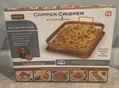 Copper Chef Crisper Non Stick Tray Basket Set Oven Air Fryer