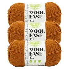  3 Pack Lion Brand Yarn 636-132U Wool-Ease DK Yarn, Pumpkin