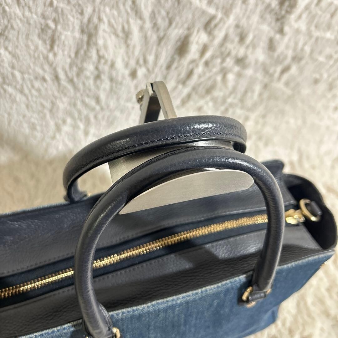COACH Mini Break Swagger Denim Leather 2Way Shoulder … - Gem