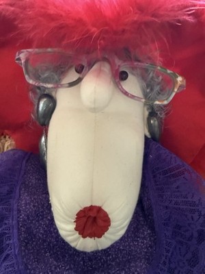 Vintage Red Hat Society Handmade Doll - Gloriously Hideous Treasure