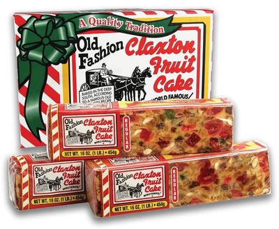 Old Fashion Claxton Fruit Cake 3-1 Lb. Regular Recipe Loaves - Individ
