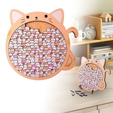 Cartoon Big Mouth Cat Jigsaw Puzzle High Difficulty Wooden Irregular Puzzle ET