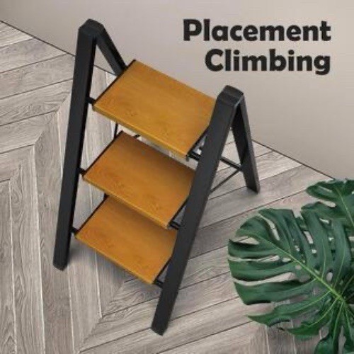 Reach 3 Step Ladder Aluminum Folding Stool with Anti Slip Wide Pedal 330 lbs.Cap - Picture 5 of 8