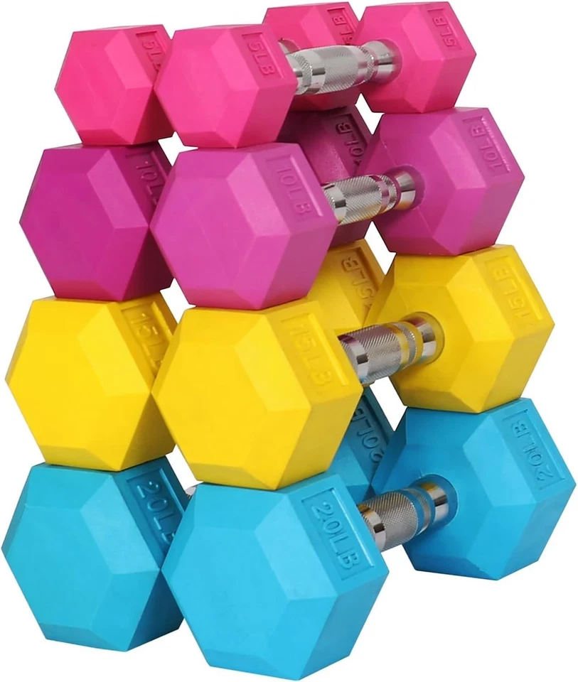 Juego de mancuernas de goma 100 lb - pares de 5-20 lb Foto 3 de 4