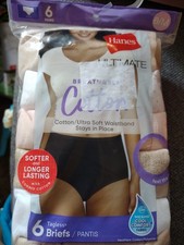 Hanes Brief 6-Pack Ultimate Breathable 100 Cotton No ride up Preshrunk Seamless