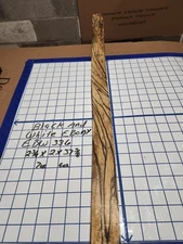 Black and White Ebony  Wood turning  blank  2 3/4 " x   2 " x   37 3/8  " EBW336