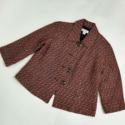Vintage Christopher Banks Petite Blazer Jacket Work Office Career Brick Red P/S