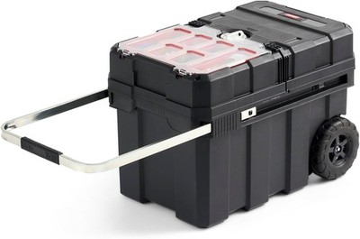 Keter Masterloader Resin Rolling Tool Box Locking System Black
