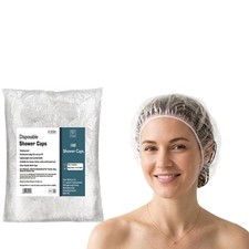 Disposable Shower Cap, 100 Count, Large and Thick, Clear Plastic, Waterproof