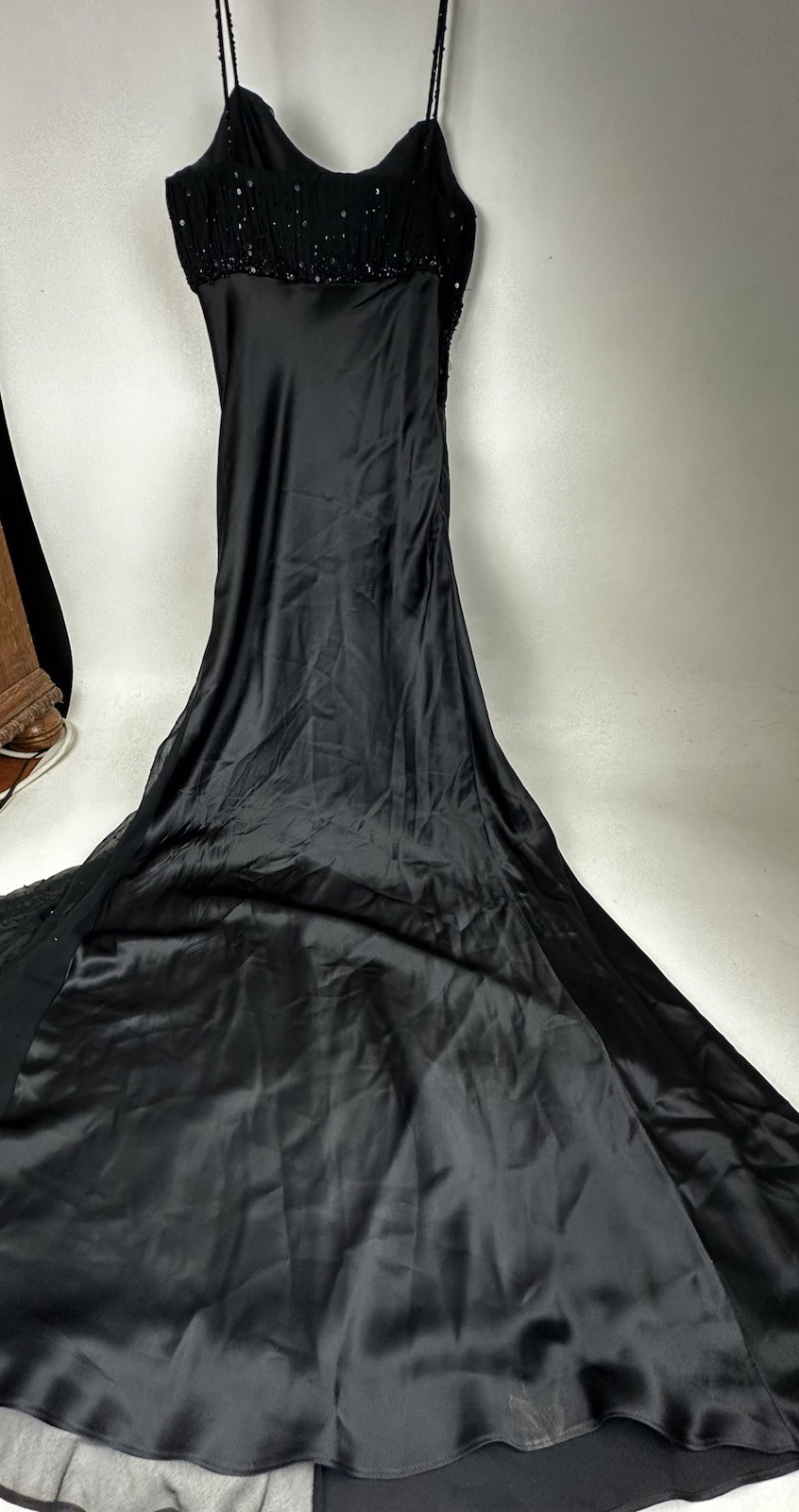 Morrell Maxie Dress Womens Size 6 Black Beaded y2k Gown Small Fairy