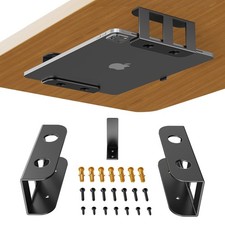BYMECOST Under Desk Laptop Storage Mount, Metal 2.1" without hook, Black