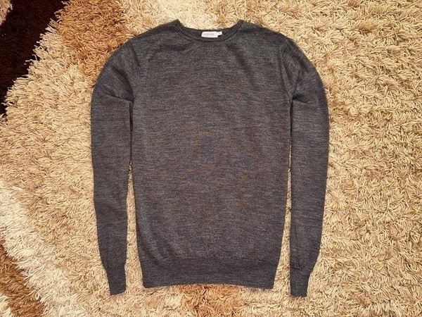Men Sunspel Sweater Grey Wool 36 / S / 44